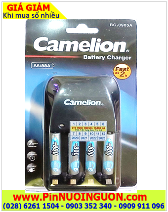 Camelion BC-0905A; Bộ sạc pin AAA Camelion BC-0905A _kèm 4 pin sạc Ansman AAA800mAh 1.2v